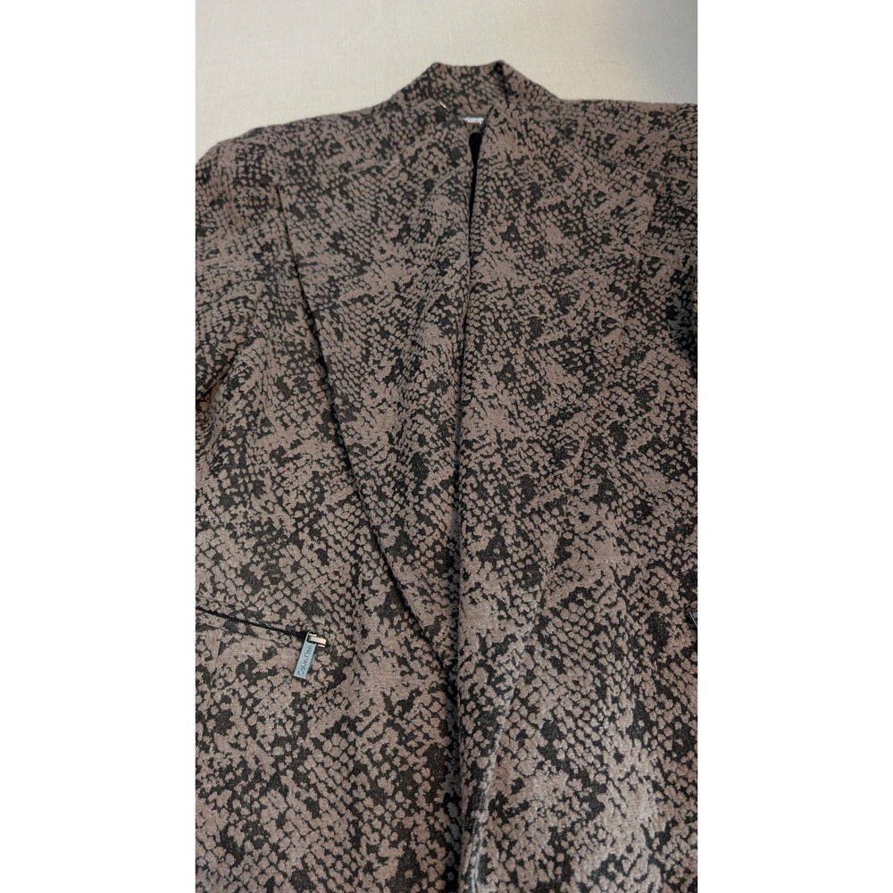 Women's Calvin Klein Brown/Black Snakeskin Dress with Open Jacket Size 12P